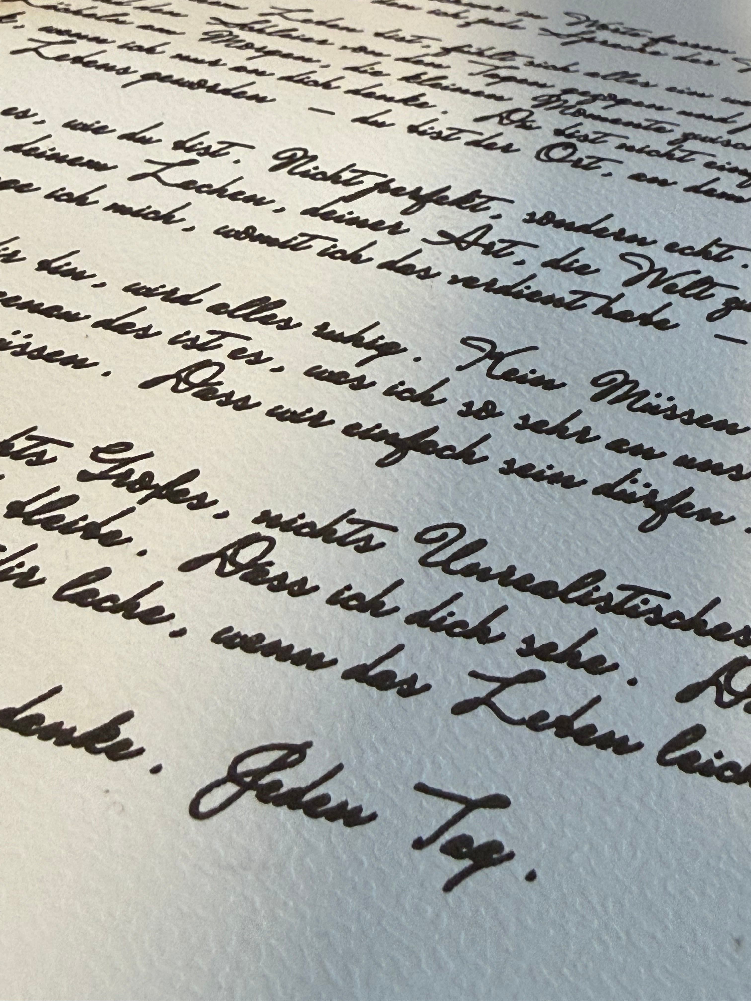 Handgeschriebener Liebesbrief Detail